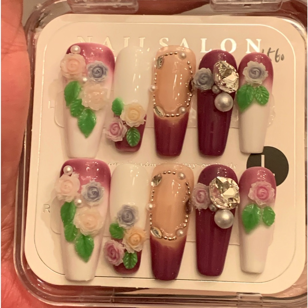 A full set of acrylic nails
